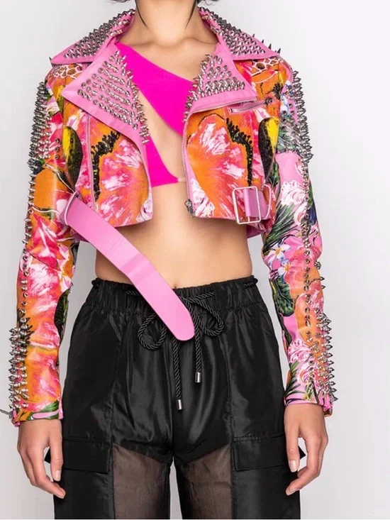 Azalea Wang Spring Fever Floral Moto Jacket NWT Size Large - Picture 5 of 11